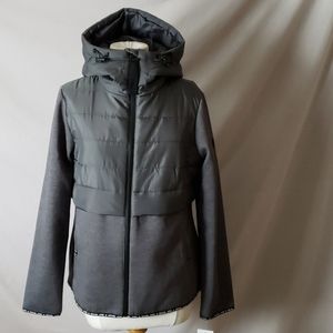 New Michael Kors Hooded Quilted Knit Jacket